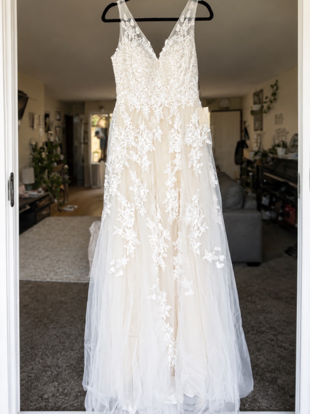 Ivory Floral Lace Bridal Gown Wedding Dress Size 6